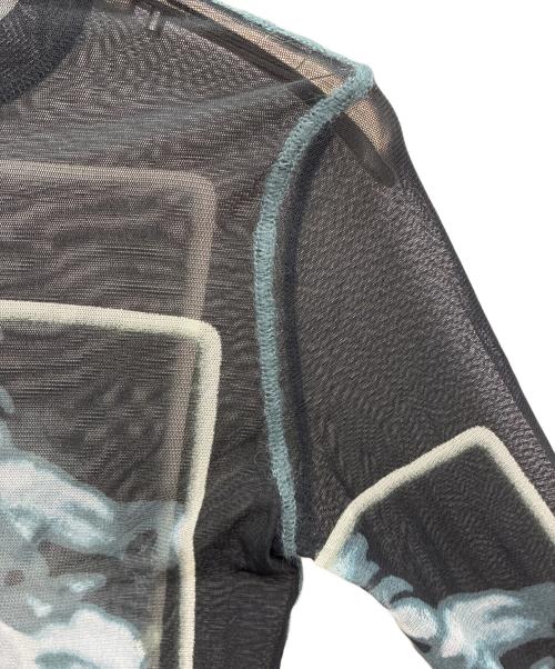 Jean Paul Gaultier homme（ジャンポールゴルチェオム）Jean Paul GAULTIER HOMME (ジャンポールゴルチェオム) パワーネット 長袖カットソー ブラック×ホワイト サイズ:48の古着・服飾アイテム