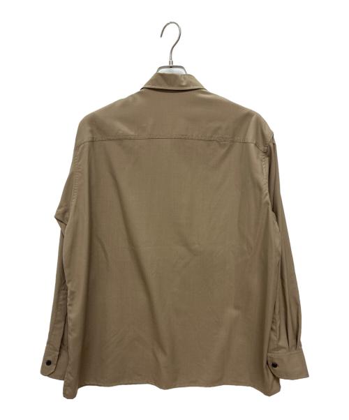 H BEAUTY&YOUTH（エイチ ビューティー&ユース）H BEAUTY&YOUTH (エイチ ビューティー&ユース) super140’s 長袖シャツ ブラウン サイズ:Sの古着・服飾アイテム