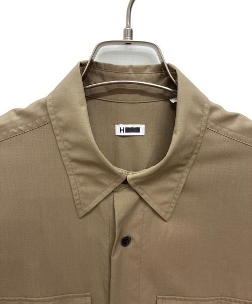 H BEAUTY&YOUTH（エイチ ビューティー&ユース）H BEAUTY&YOUTH (エイチ ビューティー&ユース) super140’s 長袖シャツ ブラウン サイズ:Sの古着・服飾アイテム
