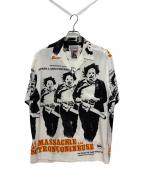 WACKO MARIA×悪魔のいけにえワコマリア×アクマノイケニエ）の古着「22SS 悪魔のいけにえ レーヨン オープンカラーシャツ」｜ホワイト×ブラック