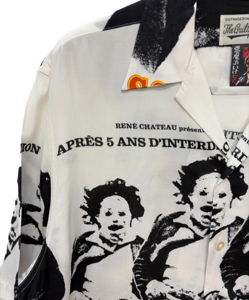 WACKO MARIA（ワコマリア）WACKO MARIA (ワコマリア) 悪魔のいけにえ (アクマノイケニエ) 22SS 悪魔のいけにえ レーヨン オープンカラーシャツ ホワイト×ブラック サイズ:Lの古着・服飾アイテム