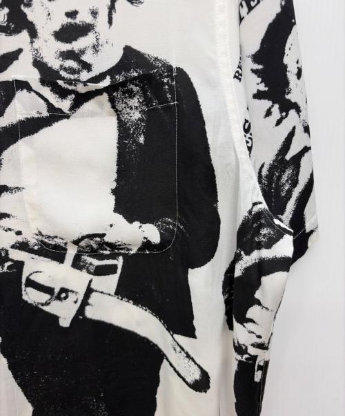 WACKO MARIA（ワコマリア）WACKO MARIA (ワコマリア) 悪魔のいけにえ (アクマノイケニエ) 22SS 悪魔のいけにえ レーヨン オープンカラーシャツ ホワイト×ブラック サイズ:Lの古着・服飾アイテム