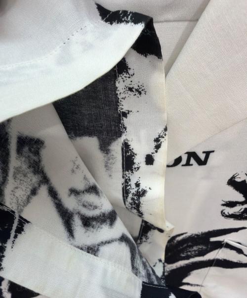 WACKO MARIA（ワコマリア）WACKO MARIA (ワコマリア) 悪魔のいけにえ (アクマノイケニエ) 22SS 悪魔のいけにえ レーヨン オープンカラーシャツ ホワイト×ブラック サイズ:Lの古着・服飾アイテム