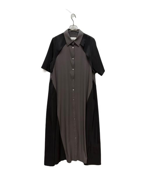HARE（ハレ）HARE (ハレ) バイカラー半袖ワンピース ブラック×チャコールグレー サイズ:FREEの古着・服飾アイテム