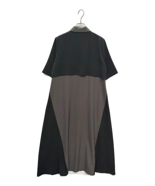 HARE（ハレ）HARE (ハレ) バイカラー半袖ワンピース ブラック×チャコールグレー サイズ:FREEの古着・服飾アイテム