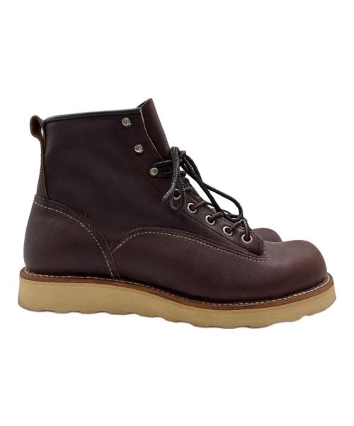 RED WING（レッドウィング）RED WING (レッドウィング) ラインマン レースアップブーツ ブラウン サイズ:7 1/2D(25.5cm)の古着・服飾アイテム