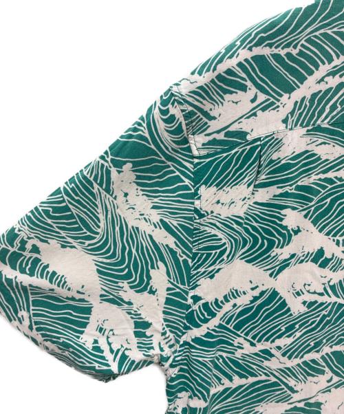 stussy（ステューシー）stussy (ステューシー) レーヨンアロハシャツ グリーン×ホワイト サイズ:XLの古着・服飾アイテム
