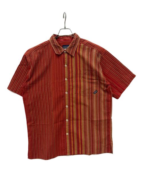 Patagonia（パタゴニア）Patagonia (パタゴニア) 2006年製 シアサッカー 半袖シャツ レッド×オレンジ サイズ:Mの古着・服飾アイテム