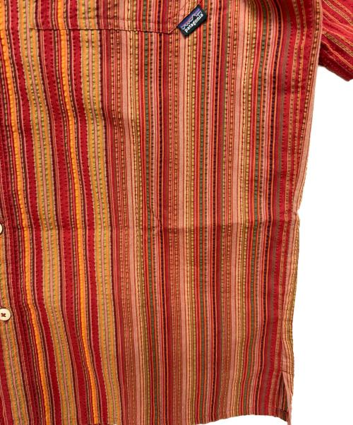 Patagonia（パタゴニア）Patagonia (パタゴニア) 2006年製 シアサッカー 半袖シャツ レッド×オレンジ サイズ:Mの古着・服飾アイテム