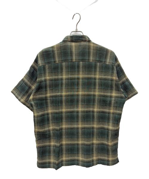 Patagonia（パタゴニア）Patagonia (パタゴニア) 2005年製 オーガニックコットン 半袖シャツ グリーン×ベージュ サイズ:Mの古着・服飾アイテム