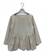 CELFORDセルフォード）の古着「ペプラムトップス 長袖ブラウス」｜ベージュ