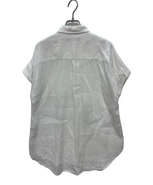 LAUREN RALPH LAUREN（ローレンラルフローレン）LAUREN RALPH LAUREN (ローレンラルフローレン) リネン半袖シャツ ホワイト サイズ:Mの古着・服飾アイテム