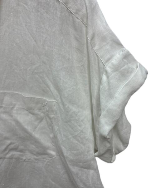 LAUREN RALPH LAUREN（ローレンラルフローレン）LAUREN RALPH LAUREN (ローレンラルフローレン) リネン半袖シャツ ホワイト サイズ:Mの古着・服飾アイテム