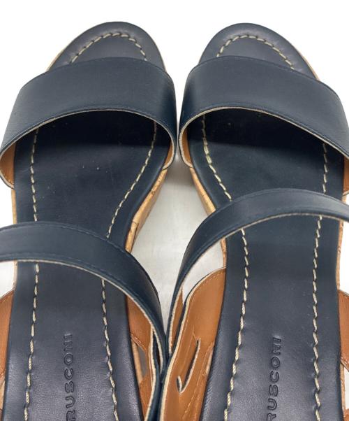 FABIO RUSCONI（ファビオルスコーニ）FABIO RUSCONI (ファビオルスコーニ) ストラップサンダル ネイビー×ブラウン サイズ:SIZE 40の古着・服飾アイテム