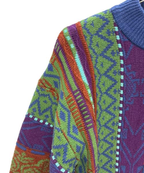 youthbath（ユースバス）youthbath (ユースバス) マルチカラーニット ブルー×パープル サイズ:Mの古着・服飾アイテム