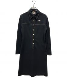 CHEMISE LACOSTE（シュミーズ ラコステ）の古着「フランス製 ワンピース」｜ブラック