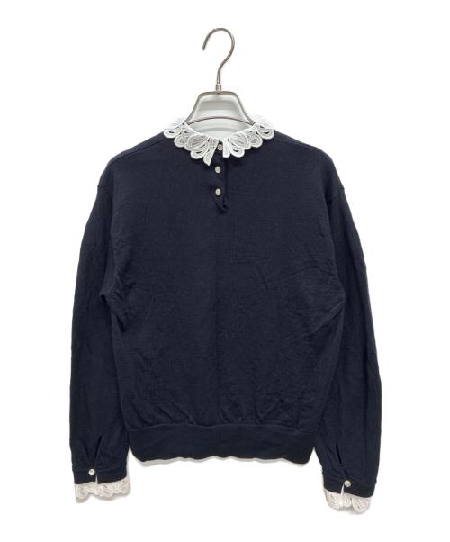 23区（ニジュウサンク）23区 (ニジュウサンク) 薄手ニット ブラック サイズ:Mの古着・服飾アイテム