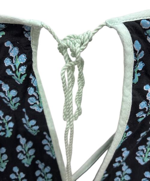 ne quittez pas（ヌキテパ）ne quittez pas (ヌキテパ) Cotton Voile Ethnic Combination Print Gather Dress ブラック×グリーン サイズ:Sの古着・服飾アイテム