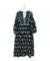 ne quittez pas (ヌキテパ) Cotton Voile Ethnic Combination Print Gather Dress ブラック×グリーン サイズ:S：17000円