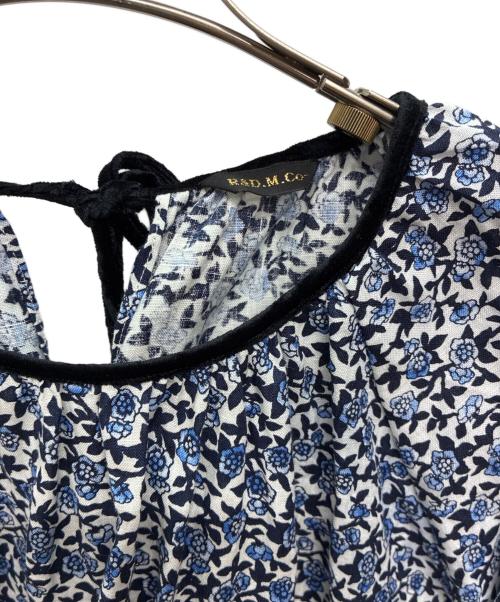 R&D.M.Co-OLDMAN'S TAILOR（オールドマンズテーラー）R&D.M.Co-OLDMAN'S TAILOR (オールドマンズテーラー) ギャザースモックブラウス / OLD BLUE GATHER SMOCK ブルー×ホワイト サイズ:FREEの古着・服飾アイテム