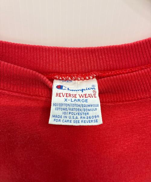 Champion（チャンピオン）Champion (チャンピオン) 90s USA製 刺繍タグ REVERSE WEAVE レッド サイズ:XLの古着・服飾アイテム
