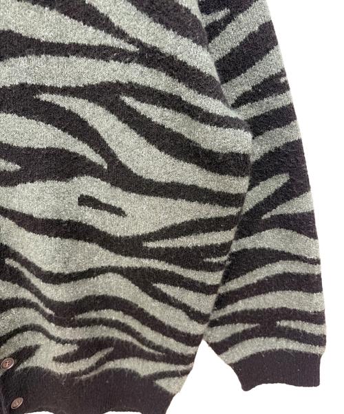 KEBOZ（ケボズ）KEBOZ (ケボズ) ZEBRA KNIT CARDIGAN ブラック×グリーン サイズ:XLの古着・服飾アイテム