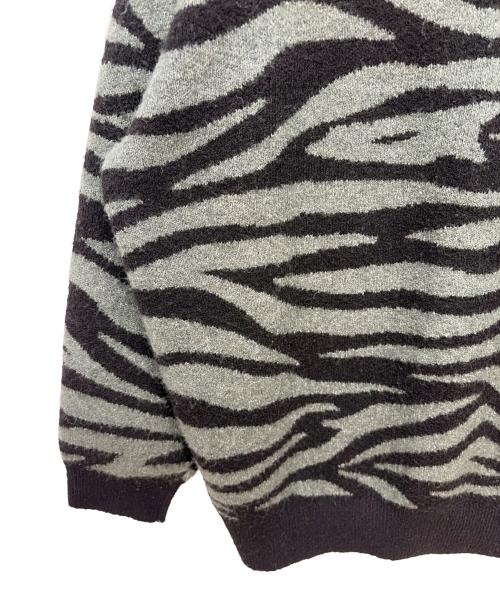 KEBOZ（ケボズ）KEBOZ (ケボズ) ZEBRA KNIT CARDIGAN ブラック×グリーン サイズ:XLの古着・服飾アイテム