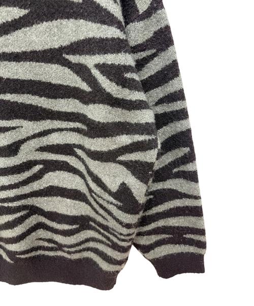 KEBOZ（ケボズ）KEBOZ (ケボズ) ZEBRA KNIT CARDIGAN ブラック×グリーン サイズ:XLの古着・服飾アイテム