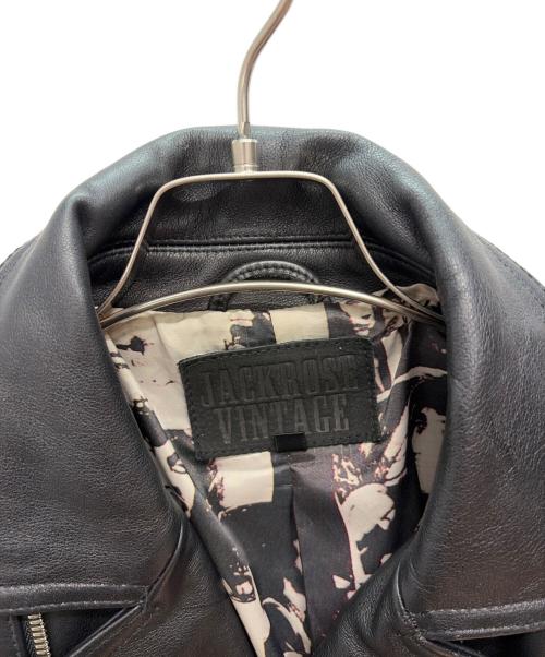 JACKROSE（ジャックローズ）JACKROSE (ジャックローズ) ローリングストーンズ レザーダブルライダースジャケット ブラック サイズ:size 4の古着・服飾アイテム