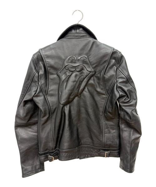 JACKROSE（ジャックローズ）JACKROSE (ジャックローズ) ローリングストーンズ レザーダブルライダースジャケット ブラック サイズ:size 4の古着・服飾アイテム
