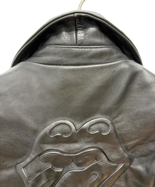 JACKROSE（ジャックローズ）JACKROSE (ジャックローズ) ローリングストーンズ レザーダブルライダースジャケット ブラック サイズ:size 4の古着・服飾アイテム