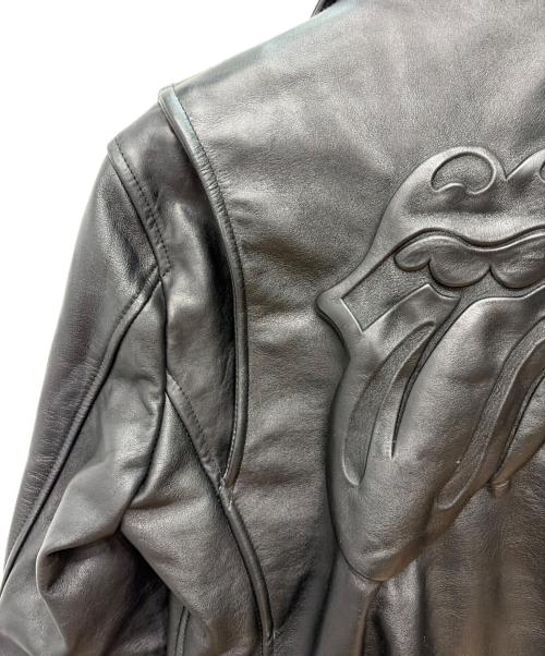 JACKROSE（ジャックローズ）JACKROSE (ジャックローズ) ローリングストーンズ レザーダブルライダースジャケット ブラック サイズ:size 4の古着・服飾アイテム
