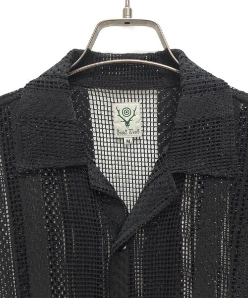 South2 West8（サウスツー ウエストエイト）south2 west8 (サウスツー ウエストエイト) Cabana Shirt - Poly Lace ブラック サイズ:Mの古着・服飾アイテム