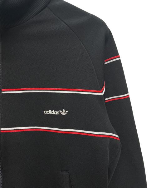 adidas（アディダス）adidas (アディダス) 80s デサント製 西ドイツ トラックジャケット ブラック×レッド サイズ:Lの古着・服飾アイテム