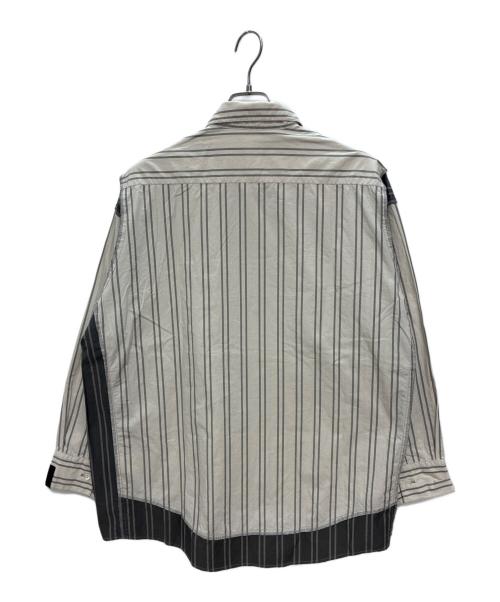 N.HOOLYWOOD（エヌ ハリウッド）N.HOOLYWOOD (エヌ ハリウッド) Compile Line SHIRT ベージュ×グレー サイズ:38の古着・服飾アイテム
