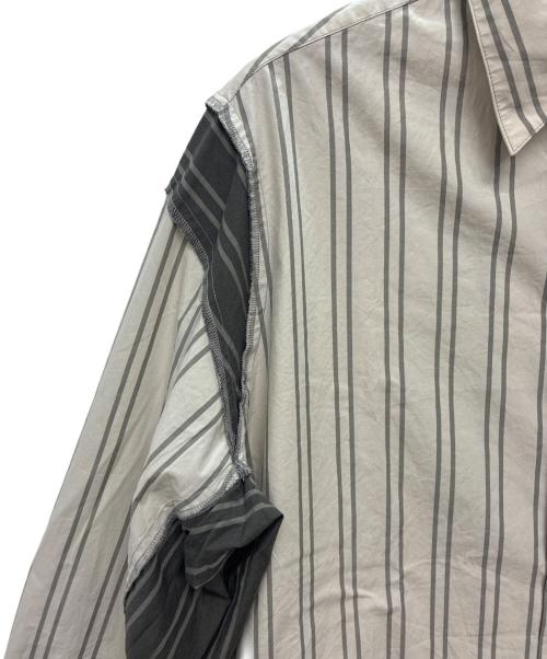 N.HOOLYWOOD（エヌ ハリウッド）N.HOOLYWOOD (エヌ ハリウッド) Compile Line SHIRT ベージュ×グレー サイズ:38の古着・服飾アイテム