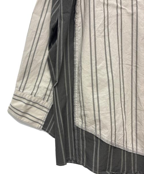 N.HOOLYWOOD（エヌ ハリウッド）N.HOOLYWOOD (エヌ ハリウッド) Compile Line SHIRT ベージュ×グレー サイズ:38の古着・服飾アイテム