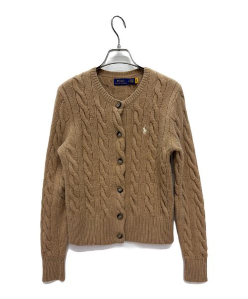 POLO RALPH LAUREN（ポロ・ラルフローレン）POLO RALPH LAUREN (ポロ・ラルフローレン) ウール カシミヤ ケーブルカーディガン ベージュ サイズ:Mの古着・服飾アイテム