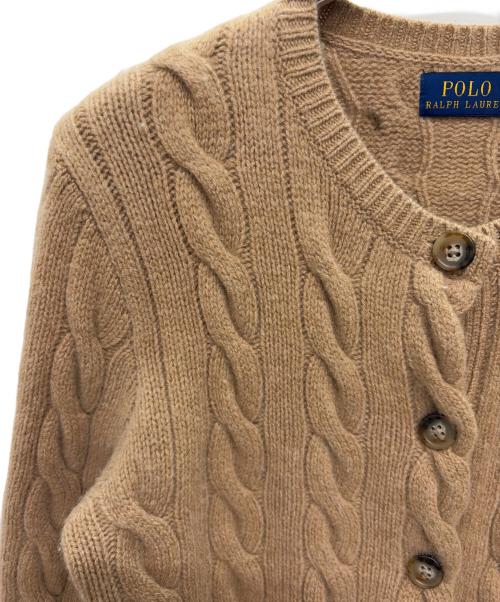 POLO RALPH LAUREN（ポロ・ラルフローレン）POLO RALPH LAUREN (ポロ・ラルフローレン) ウール カシミヤ ケーブルカーディガン ベージュ サイズ:Mの古着・服飾アイテム