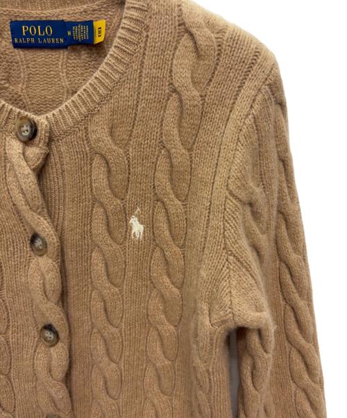 POLO RALPH LAUREN（ポロ・ラルフローレン）POLO RALPH LAUREN (ポロ・ラルフローレン) ウール カシミヤ ケーブルカーディガン ベージュ サイズ:Mの古着・服飾アイテム
