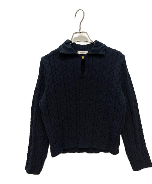 MACPHEE（マカフィー）MACPHEE (マカフィー) ハイブリットコットンケーブル ポロプルオーバー ネイビー サイズ:Sの古着・服飾アイテム