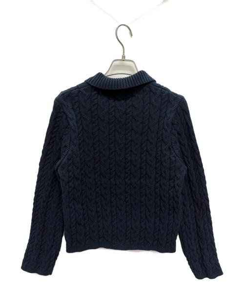 MACPHEE（マカフィー）MACPHEE (マカフィー) ハイブリットコットンケーブル ポロプルオーバー ネイビー サイズ:Sの古着・服飾アイテム