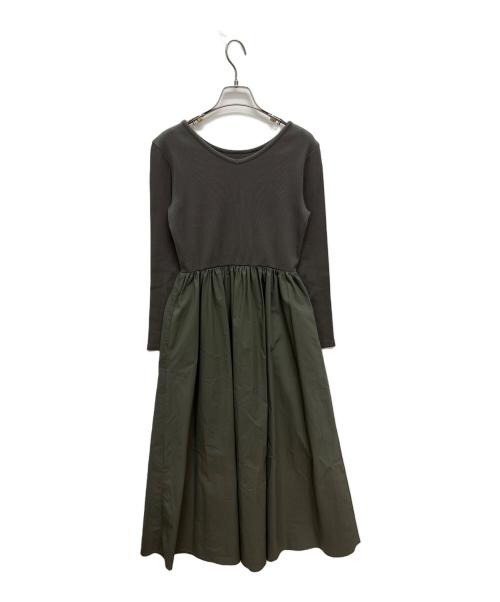UNITED ARROWS（ユナイテッドアローズ）UNITED ARROWS (ユナイテッドアローズ) フィット＆フレア 2WAY ワンピース グリーン サイズ:38の古着・服飾アイテム