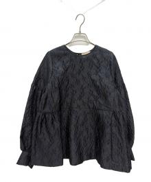 UNITED ARROWS（ユナイテッドアローズ）の古着「ツートーン ジャカード ブラウス」｜ブラック×ネイビー