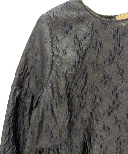 UNITED ARROWS（ユナイテッドアローズ）UNITED ARROWS (ユナイテッドアローズ) ツートーン ジャカード ブラウス ブラック×ネイビー サイズ:38の古着・服飾アイテム