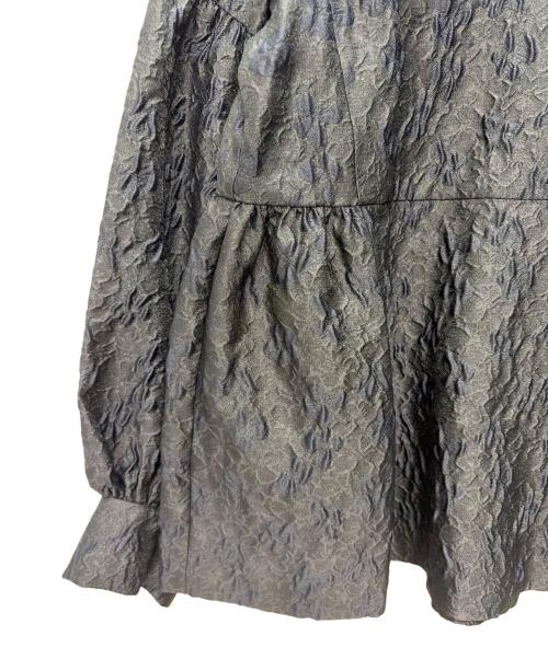 UNITED ARROWS（ユナイテッドアローズ）UNITED ARROWS (ユナイテッドアローズ) ツートーン ジャカード ブラウス ブラック×ネイビー サイズ:38の古着・服飾アイテム