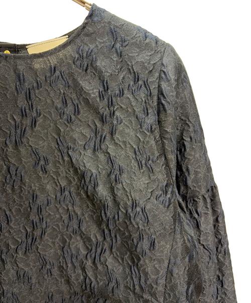 UNITED ARROWS（ユナイテッドアローズ）UNITED ARROWS (ユナイテッドアローズ) ツートーン ジャカード ブラウス ブラック×ネイビー サイズ:38の古着・服飾アイテム
