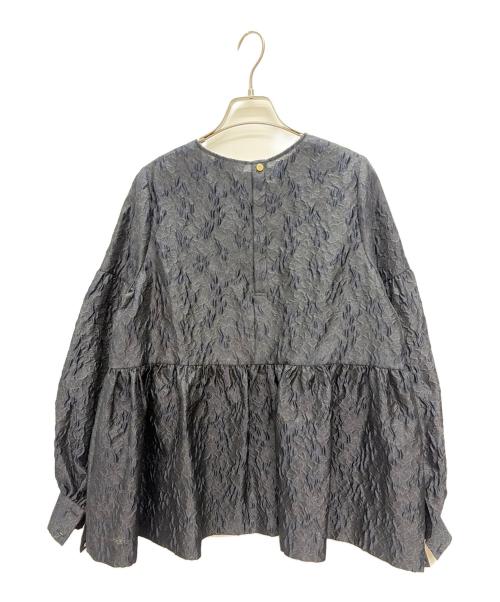 UNITED ARROWS（ユナイテッドアローズ）UNITED ARROWS (ユナイテッドアローズ) ツートーン ジャカード ブラウス ブラック×ネイビー サイズ:38の古着・服飾アイテム