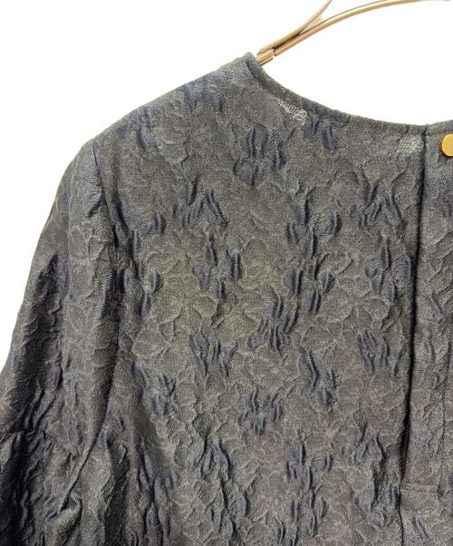 UNITED ARROWS（ユナイテッドアローズ）UNITED ARROWS (ユナイテッドアローズ) ツートーン ジャカード ブラウス ブラック×ネイビー サイズ:38の古着・服飾アイテム