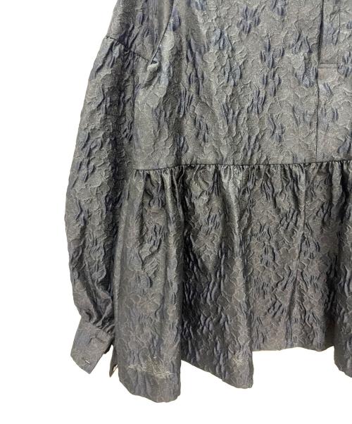 UNITED ARROWS（ユナイテッドアローズ）UNITED ARROWS (ユナイテッドアローズ) ツートーン ジャカード ブラウス ブラック×ネイビー サイズ:38の古着・服飾アイテム
